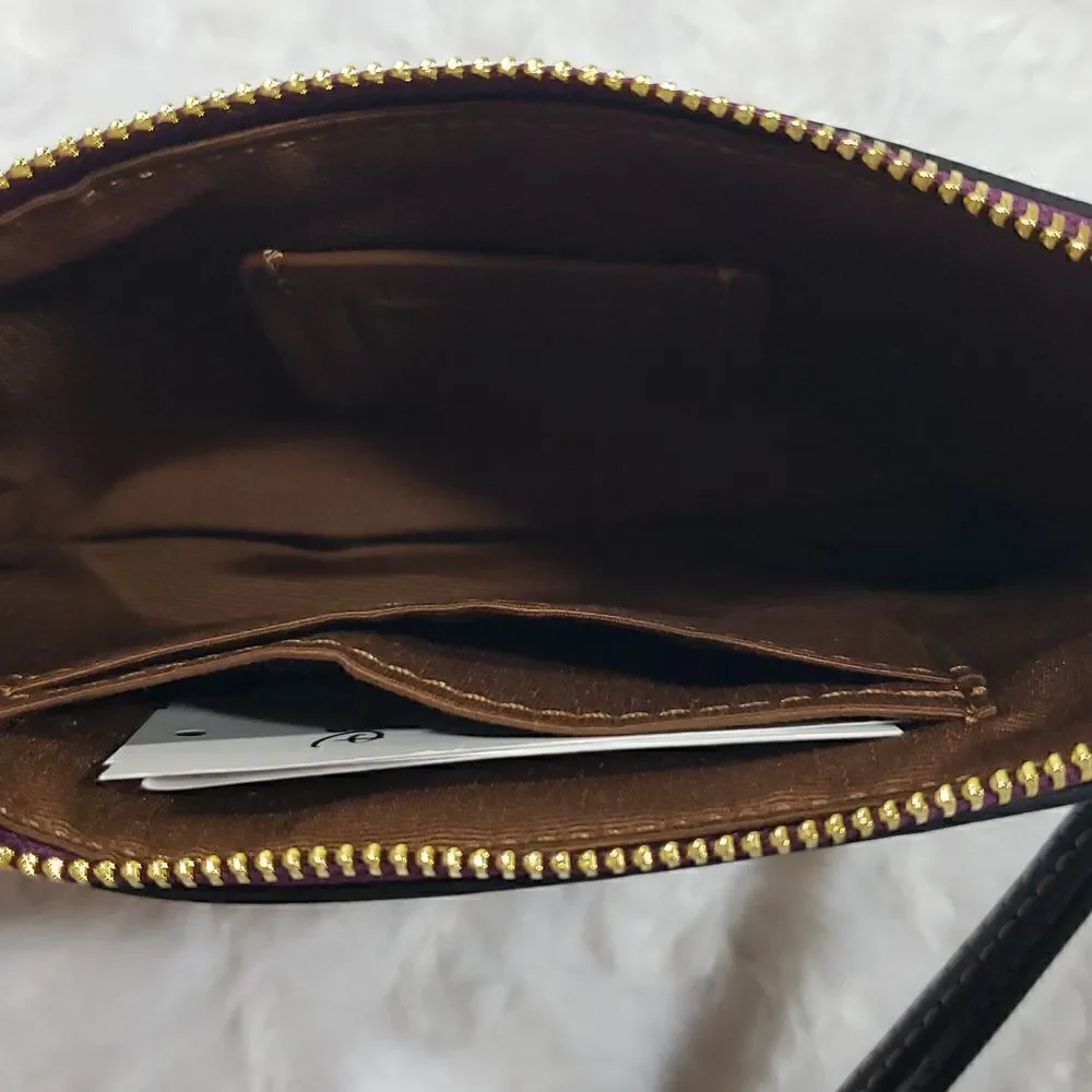Disney X Coach Corner Zip Wristlet In Signature Canvas With Patches